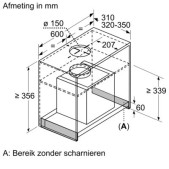Foto van Geïntegreerde blokdesign schouwkap Bosch DBB66AF50 Serie 4