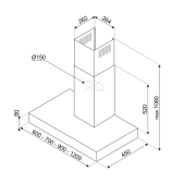 Foto van Wandschouwkap SMEG KBT1200XE