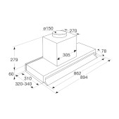 Foto van Inbouw schouwkap Pelgrim IBS930MAT
