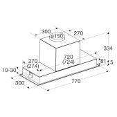 Foto van Inbouw schouwkap Pelgrim ISWA980MAT