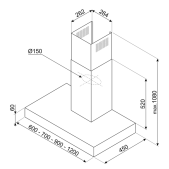 Foto van Wandschouwkap SMEG KBT600BL
