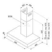 Foto van Wandschouwkap SMEG KBT9L4VN