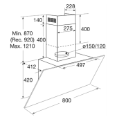 Foto van Wandschouwkap headroom design Pelgrim DSG840MAT