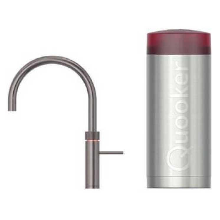 Foto van Fusion Round Quooker Gun Metal COMBI 22FRGME