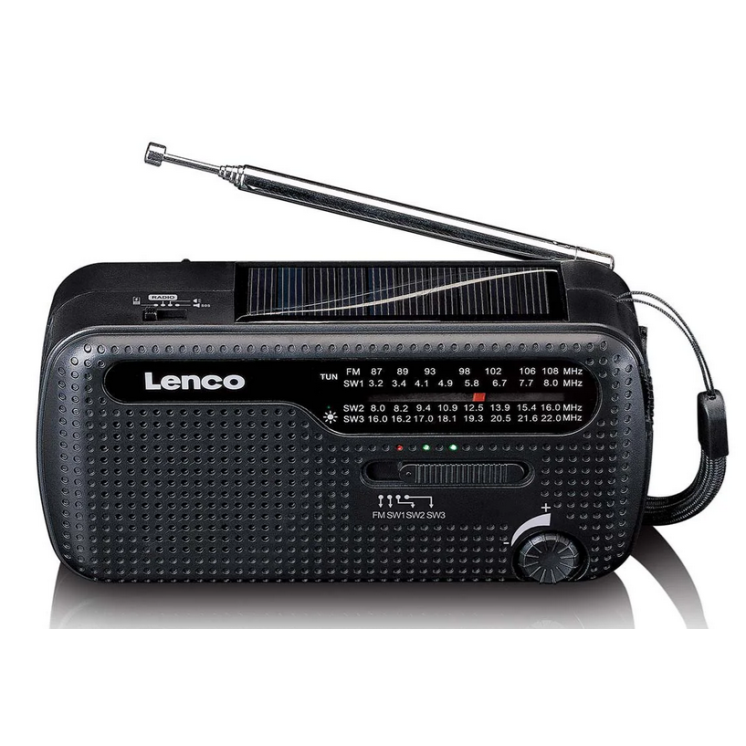 Foto van Draagbare FM-noodradio Lenco MCR-113BK